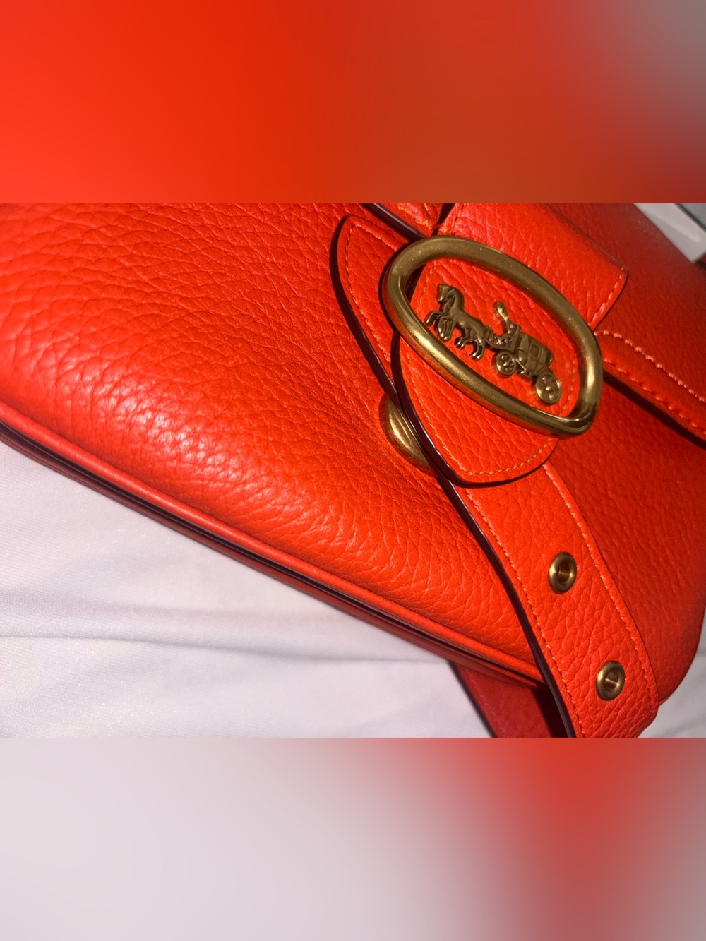 LIKE NEW Coach Riley Top Handle 22 mango - Picture 10 of 12